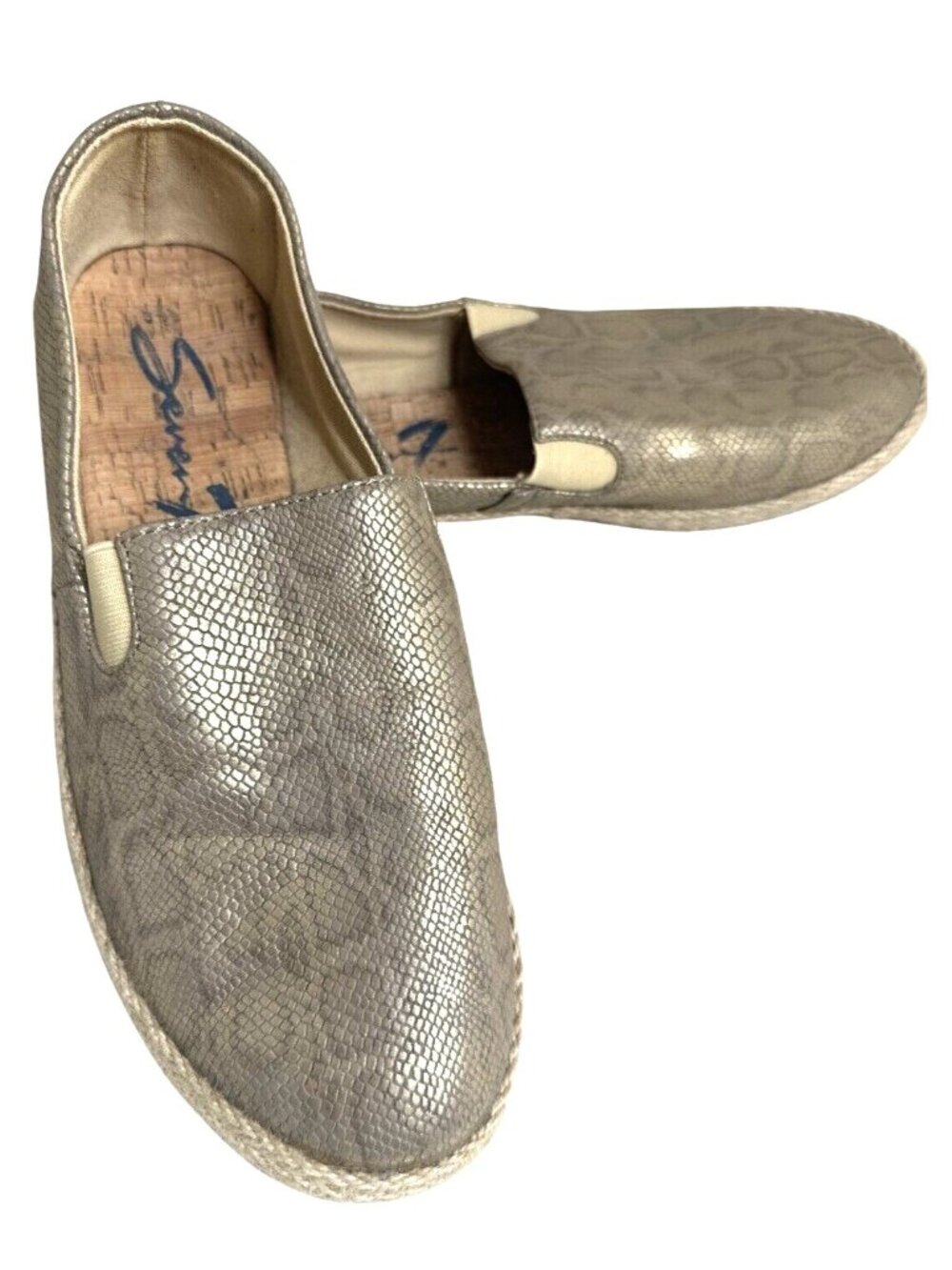 Seven7 Womens Espadrille Slip-On Shoes Snake Print Gold Size 11